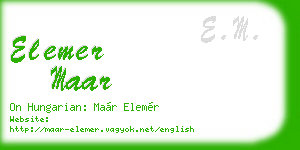 elemer maar business card