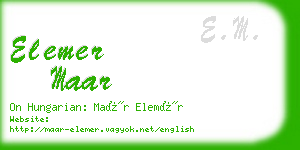 elemer maar business card